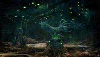 Concept Art depicting the Sea Emperor Leviathan in the Primary Containment Facility