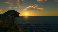 A sunset on the Floating Island