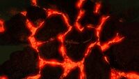 Formations of solidified lava in the Inactive Lava Zone Chamber