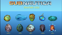 Une liste des œufs de créature, prise du Twitter officiel de Subnautica.