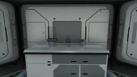 All 3 Lab Containers lined up in a row on top of a counter.