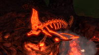 A Reaper Leviathan Skeleton in the Inactive Lava Zone