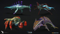 Rock Puncher in a Fox3D Showcase, along with a Reaper Leviathan, Boneshark, and Stalker