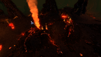 Lava Domes in the Inactive Lava Zone Chamber