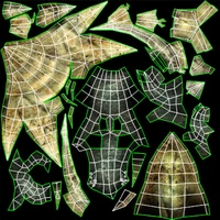 A UV map example, using the Sand Worm's texture.