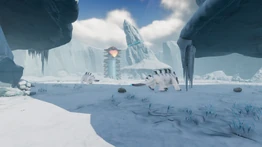 Ледяной червь и убегающие от него снежные сталкеры.