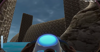 A screenshot of the walls of "rocky" terrain that comprise the Farlands.