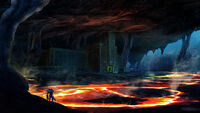 Concept Art of the Primary Containment Facility/Sea Emperor Leviathan prison in the Lava Lakes