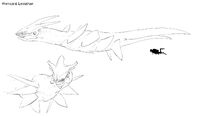 Early Ice Dragon "Pinnicarid Leviathan" sketch - by Alex Ries (Unused)