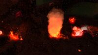 Small Lava Geysers in the Inactive Lava Zone Chamber