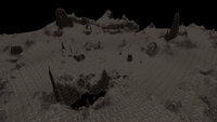 The terrain at the bottom of the Crater Edge prior to the Big Little Update