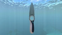 The Alterra Arms logo on the Survival Knife