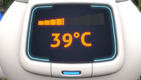 The temperature display on the Thermal Plant