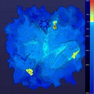 Elevation Heat Map of the Crater