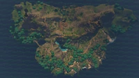 Aerial shot of the Floating Island