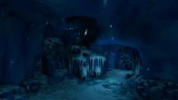 Overview of a blue ice cave