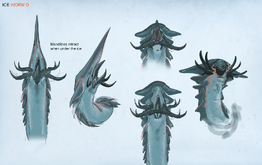 Концепт-арт №3: Варианты головы ледяного червя.