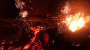 Seedrache spuckt Feuer