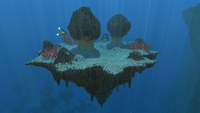 One of the smaller Underwater Islands