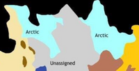 Le nord de l'Arctique vu sur une carte.