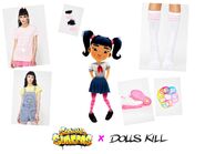 Harumi's outfit in proposal for the Subway Surfers X Dolls Kill collab