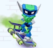 Captain Flash surfing on Skyrocket