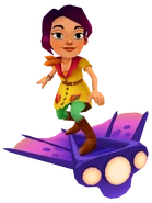 Jolien in her Spring Outfit surfing on Viperfish