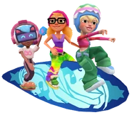 Hammy-Bee, Pride Tricky, and Meggan on Lion with Chicago Pals Bundle pose