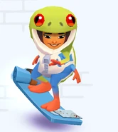 Yutani Tree Frog surfing on Pathfinder