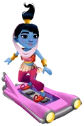 Amira in her Genie Outfit surfing on K-Dillac