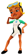 Kim in her Dive Outfit with Ji-Yeong's pose