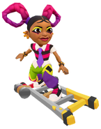 Rochelle Rebelle surfing on Roll & Race