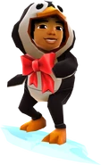 Malik in his Penguin Outfit on Glacier
