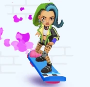 Skye surfing on Piece of Cake