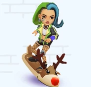 Skye surfing on Rudy