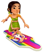 Mei in her Bumi Outfit surfing on Groovy