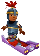 Wayne in his Knight Outfit surfing on Cruiser