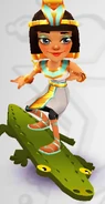 Jasmine in her old version surfing on Croc