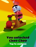 Unlocking Choo Choo with Buddy in his Candy Outfit