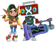 Alfie and Spacebot with Sci-Fly with Eco Bundle pose