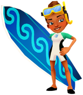 Kim holding Wave Rider