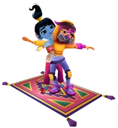 Amirageniewithmissmaiaonmagiccarpetwithgreencrewbundlepose.png (516 KB) Amira in her Genie Outfit with Miss Maia on Magic Carpet with Green Crew Bundle pose