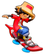 Saru surfing on Mizu Dash #1