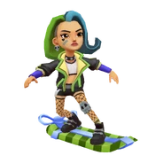 Skye surfing on 12th Birthday