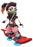 Oni Hime surfing on Mizu Dash