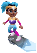 Azura surfing on Icicle