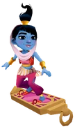 Amira in her Genie Outfit surfing on Radiant Rider