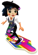 Coco in her Art Outfit surfing on Groovy