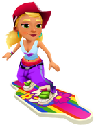 Tricky in her Heart Outfit surfing on Groovy