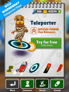 Selecting Teleporter with Prince K in his Jag Outfit